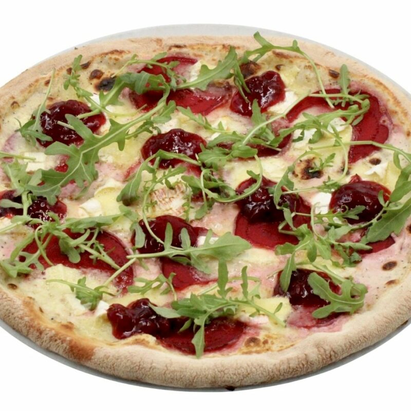 Pizza sezonowa wege Camembert e mirtilli rossi